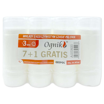 Wkłady do zniczy parafinowe Bispol WP3 72h 3 dni 7+1 sztuk - BISPOL