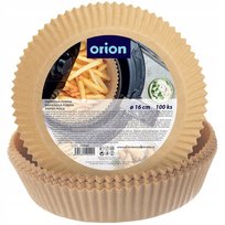 Wkłady jednorazowe AIR FRYER NO NAME okrągłe, 100 szt - 16x5 cm papier olejowany do smażenia pieczenia frytkownica 230°C Orion