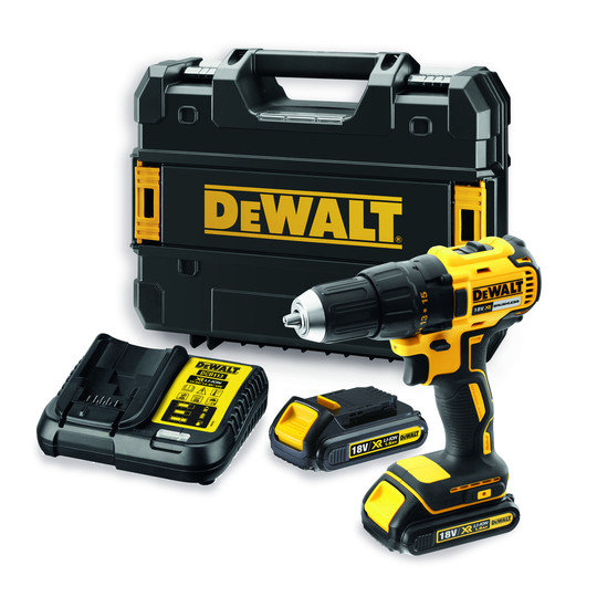 DEWALT, Wiertarko-wkrętarka 18V w zestawie z dwoma akumulatorami 1.5 Ah, DCD777S2T