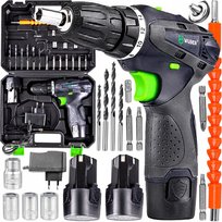 Wkrętarka Wiertarka Akumulatorowa 2xaku Nasadki Bity Led Walizka Zestaw Xxl