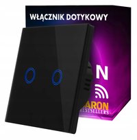 Włącznik dotykowy światła WIFI podwójny CZARNY ZN