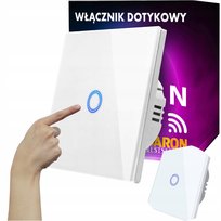 Włącznik Dotykowy Szklany WIFI Biały LED Pojedynczy ZN