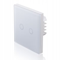 Włącznik podwójny szklany dotykowy TOUCH biały