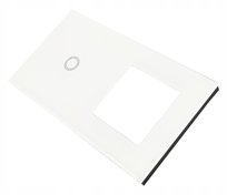 WŁĄCZNIK ŚWIATŁA GNIAZDO GNIAZDKO PANEL BIAŁY 1+1
