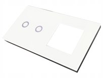 WŁĄCZNIK ŚWIATŁA GNIAZDO GNIAZDKO PANEL BIAŁY 2+1