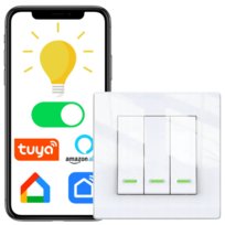 WŁĄCZNIK ŚWIATŁA WIFI TUYA BEZPRZEWODOWY POTRÓJNY SMART DOPUSZKOWY DIODA