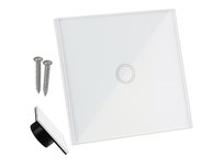 Włącznik Wyłącznik Światła Dotykowy Panel Szklany Pojedynczy Szkło Led Biały