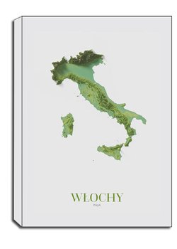 Włochy, Mapa - Obraz Na Płótnie 90X120 Cm - Galeria Plakatu