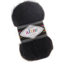 Włóczka Alize Mohair Classic 60 Czarny (100gr/200mt) Alize