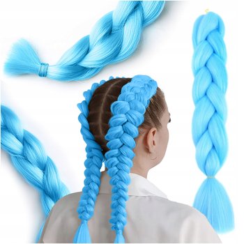 Włosy Syntetyczne Do Warkoczyków Doczepiane Niebieskie 120 CM - DomoweHity24