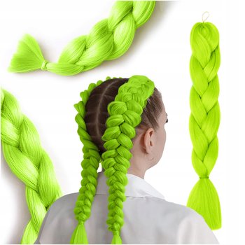 Włosy Syntetyczne Do Warkoczyków Doczepiane Zielone 120 CM - DomoweHity24
