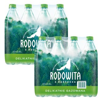 Woda mineralna RODOWITA z Roztocza delikatnie gazowana 24x 0,6 l - Rodowita z Roztocza