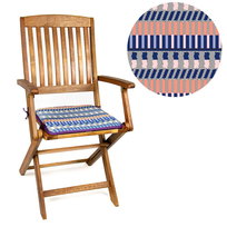 Wodoodporna poduszka na krzesło i meble ogrodowe 40x40  - Pasy lato różowe