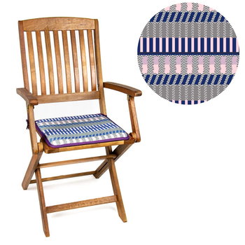 Wodoodporna poduszka na krzesło i meble ogrodowe 40x40  - Pasy lato szare - BOWI