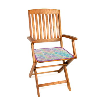 Wodoodporna poduszka na krzesło i meble ogrodowe 40x40 wielokolorowa białe trójkąty - BOWI