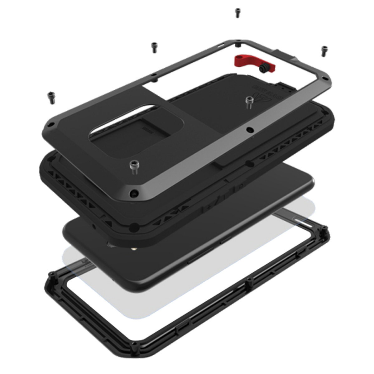 Wodoodporne Etui Love Mei Huawei Mate 20 Lite Szkło Hartowane Mocna