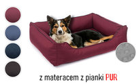 Wodoodporne legowisko posłanie kanapa materac mata dla psa 100x75 Sofa Valencia Standard rozbieralne kolor bordowy/czarny