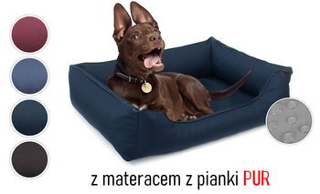 Wodoodporne legowisko posłanie kanapa materac mata dla psa 100x75 Sofa Valencia Standard rozbieralne kolor granatowy/czarny - Mestizo