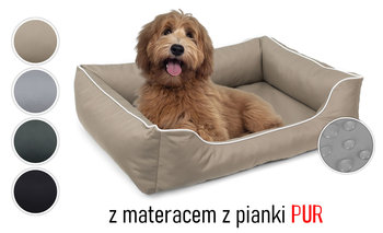 Wodoodporne legowisko posłanie kanapa materac mata dla psa 65x50 Sofa Valencia Standard rozbieralne rozmiar S kolor beżowy/biały - Inna marka