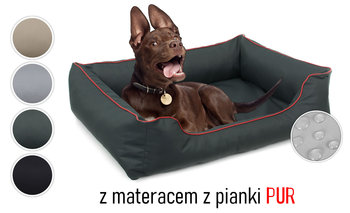 Wodoodporne legowisko posłanie kanapa materac mata dla psa 65x50 Sofa Valencia Standard rozbieralne rozmiar S kolor ciemnoszary/czerwony - Inna marka