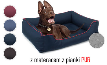 Wodoodporne legowisko posłanie kanapa materac mata dla psa 65x50 Sofa Valencia Standard rozbieralne rozmiar S kolor granatowy/czerwony - Inna marka