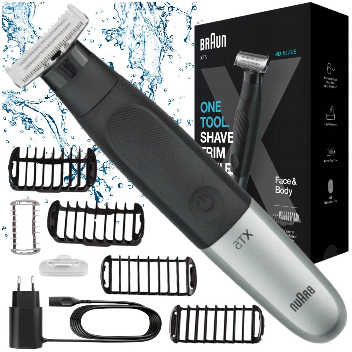 Braun WODOODPORNY BRAUN GOLARKA TRYMER DO GOLENIA BRODY ZAROSTU CIAŁA