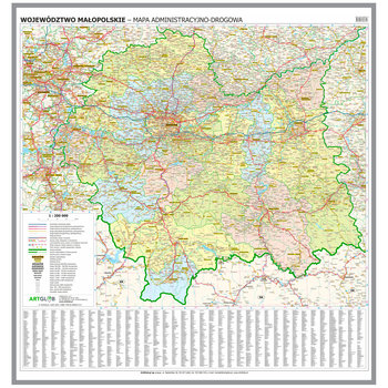Województwo małopolskie mapa ścienna na podkładzie do wpinania - pinboard, 1:200 000, ArtGlob - Artglob