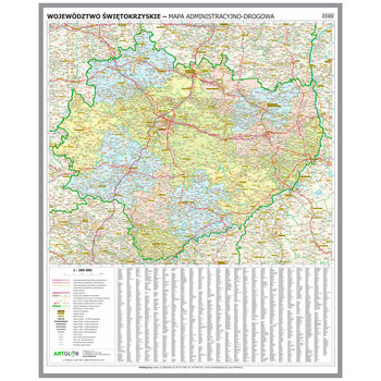 Województwo świętokrzyskie mapa ścienna na podkładzie do wpinania - pinboard, WYDANIE 2025, 1:200 000, ArtGlob - Artglob