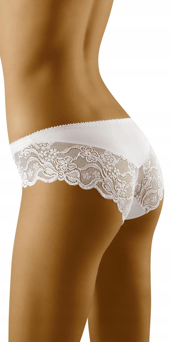 Wolbar Perizoma Donna WB28 In Microfibra E Pizzo – Bianco Taglia M – Sexy Con Fiocco E Ritaglio A Goccia