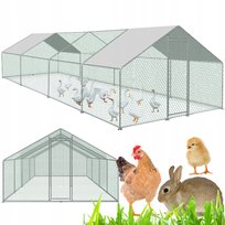 WOLIERA 3x8x2M WYBIEG DLA KUR KRÓLIKÓW PTAKÓW KURNIK KLATKA ZAGRODA KOJEC