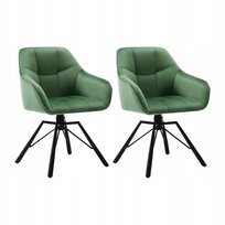 WOLTU Zestaw 2 krzeseł do jadalni obrotowe, aksami zielony