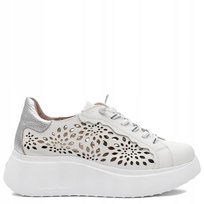 Wonders Skórzane Sneakersy Damskie Na Platformie A-3641-OFF-PLATA r.39 Inna marka