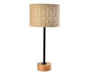 Wood old Lampa stołowa z jutowym abażurem, 2 - Belldeco