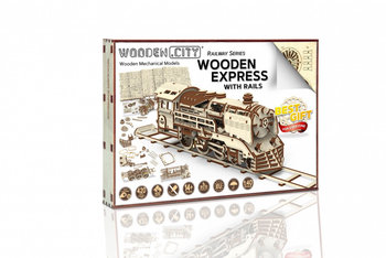 Wooden.City, puzzle 3D Lokomotywa i tory kolejowe - Wooden.City