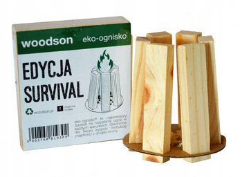 Woodson eko-ognisko SURVIVAL 1-pak ekologiczna oraz opatentowana rozpałka do grilla kominka ogniska  - Woodson