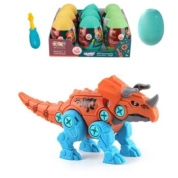 Woopie Dinozaur Do Skręcani W Jajku Triceratops Zestaw Konstrukcyjny + Śrubokręt - Woopie