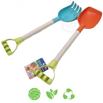 WOOPIE GREEN Zestaw do Piasku Łopatka i Grabki 51 cm BIODEGRADOWALNY ORGANICZNY MATERIAŁ - Woopie