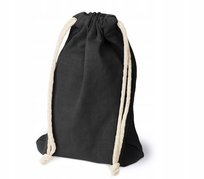 WORECZEK BAWEŁNIANY 20x25 cm CZARNY 140g na DROBIAZGI KOSMETYKI EKOLOGICZNY