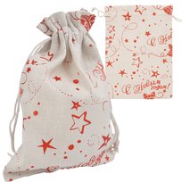Woreczek Jutowy Świąteczny Worek Na Upominek Prezent Święta Mikołaj 18X13Cm Gwiazdki