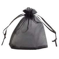 Woreczki Organza 17x23 cm 10 sztuk Czarne Eleganckie Opakowanie