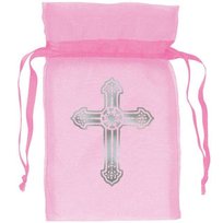 Woreczki Z Organzy Komunia Różowe Chrzest