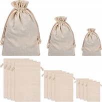 Worek bawełniany ze ściągaczem Na zakupy Zestaw 12 szt 3 rozmiary