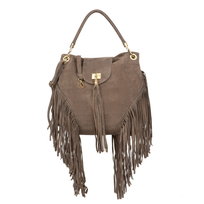 Worek Damski Zamszowy Vezze Poesia Taupe