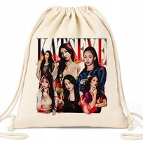 Worek EKO Beżowy KATSEYE GIRLS Na Buty Kapcie Muzyka K-pop Na Prezent Wzory