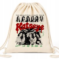 Worek EKO Beżowy KATSEYE MUSIC Na Buty Kapcie Muzyka K-pop Na Prezent Wzory