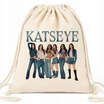 Worek EKO Beżowy KATSEYE WORLD Na Buty Kapcie Muzyka K-pop Na Prezent Wzory