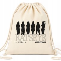 Worek EKO Beżowy KATSEYE WORLD TOUR Na Buty Kapcie K-pop Na Prezent Wzory