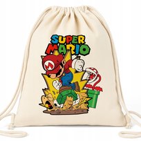 Worek EKO Beżowy SUPER MARIO Gra Konsola Prezent Dla Dziecka Wiele Wzorów