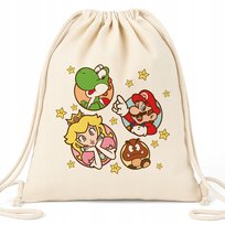 Worek EKO Beżowy YOSHI PEACH MARIO Gra Na Prezent Dla Dziecka Wiele Wzorów