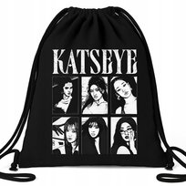 Worek EKO Czarny KATSEYE Na Buty Kapcie Do Przedszkola K-pop Prezent Wzory